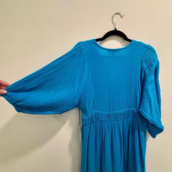 NWT Michael Stars Felicity Gauze Maxi Dress in Blue, Size XS - Picture 9 of 11